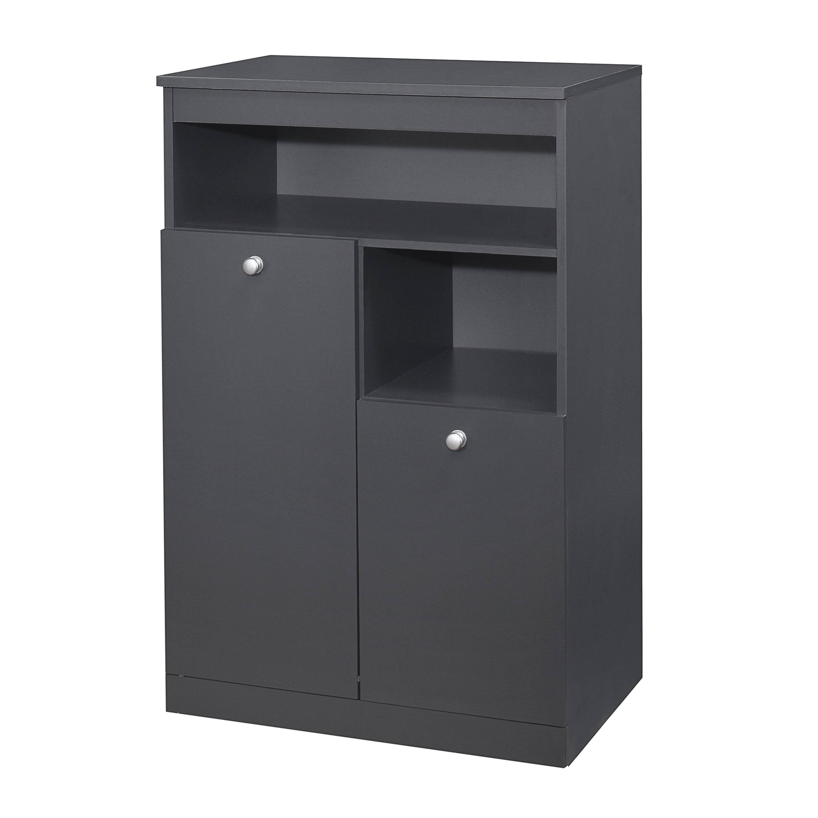 Alt View 1. Kings Brand Furniture - Kings Brand Furniture Lily 2-Door Shoe Storage Cabinet - Grey.