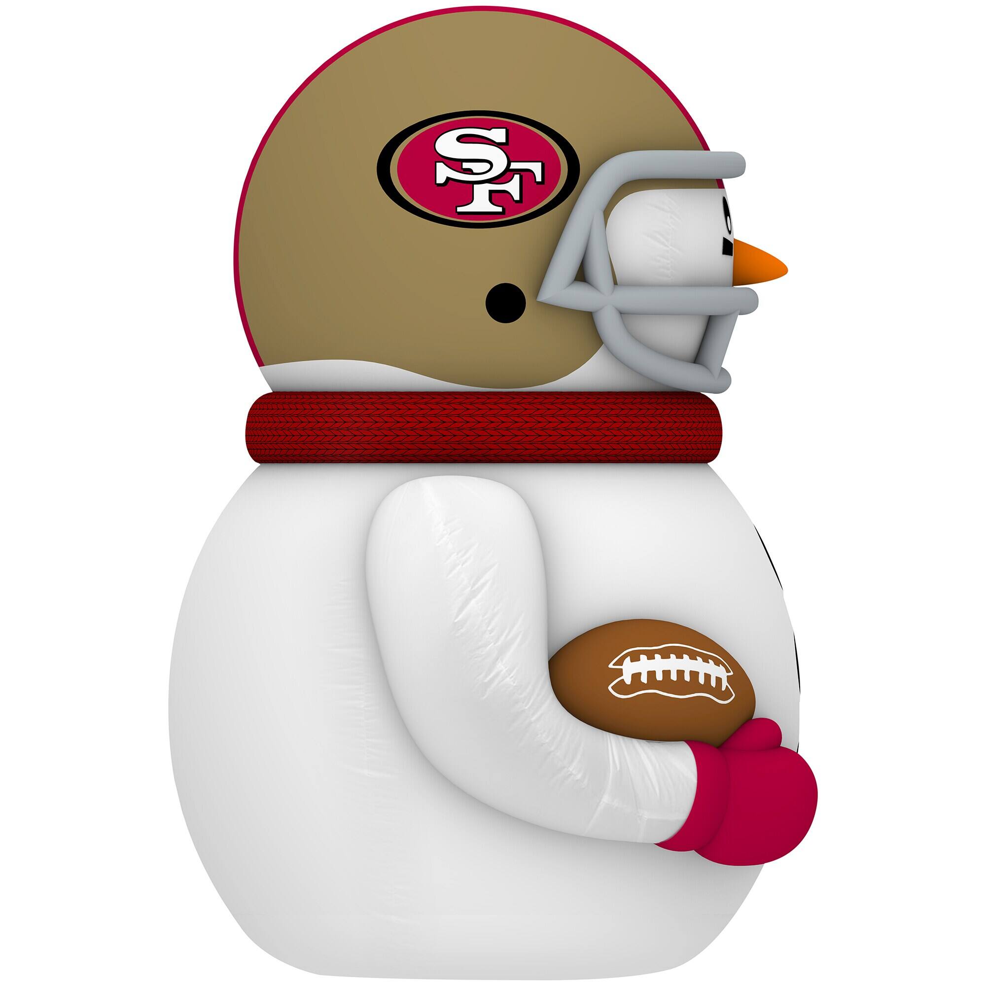 Alt View 2. Sporticulture - San Francisco 49ers 7' Inflatable Snowman Player - Gold.
