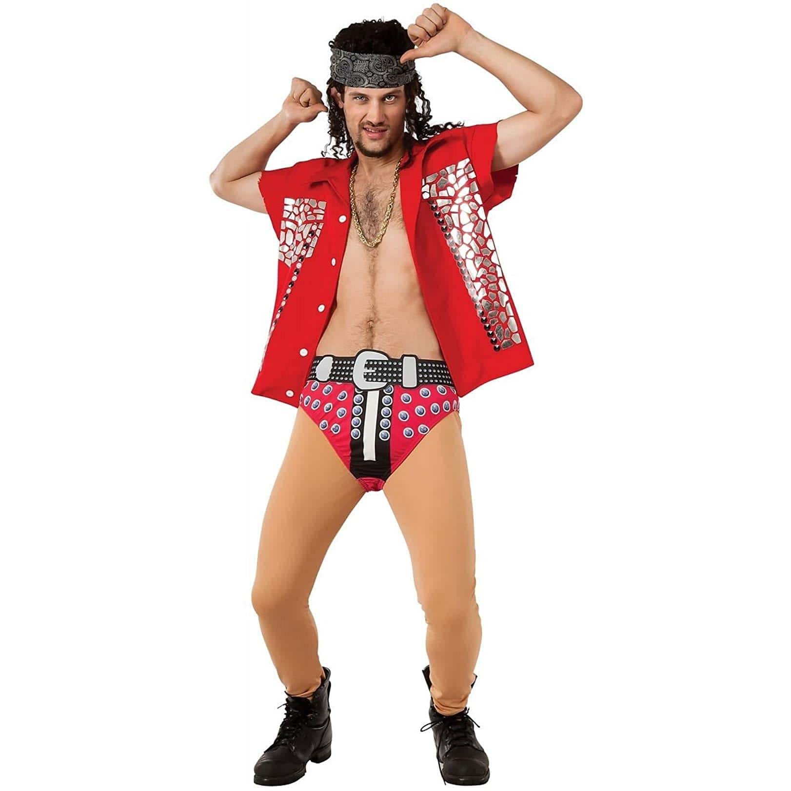 Rubies - LMFAO Sky Blue I'm Sexy And I Know It Costume Adult One Size Fits Most Up To 44 - Red
