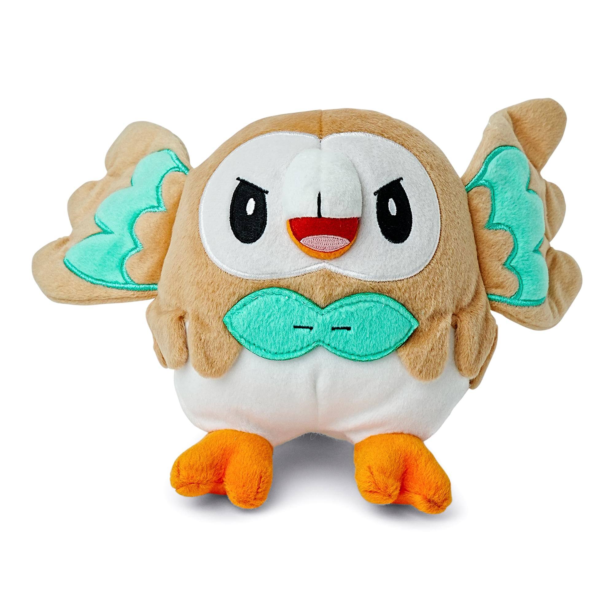 Front. TOMY - Pokemon 8 Inch Collector Plush | Rowlet (Open Wings) - Multi-Colored.