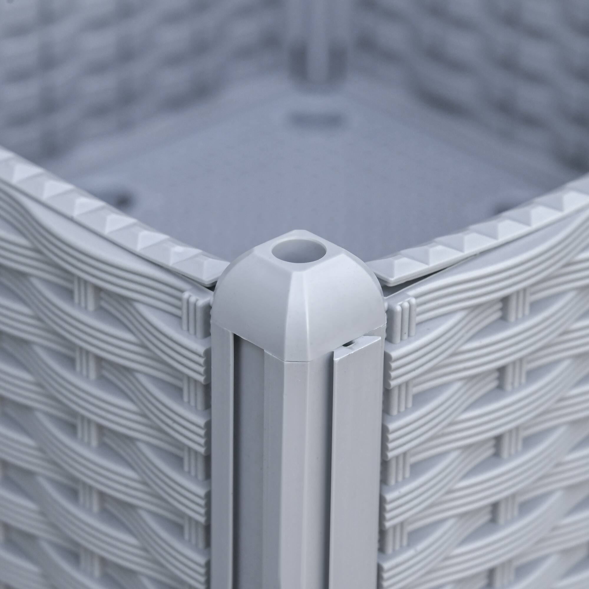 Alt View 7. Outsunny - 4 Piece Raised Garden Bed with Legs, Self-Watering Planter Box Raised Bed to Grow Flowers, Herbs & Vegetables - Gray.