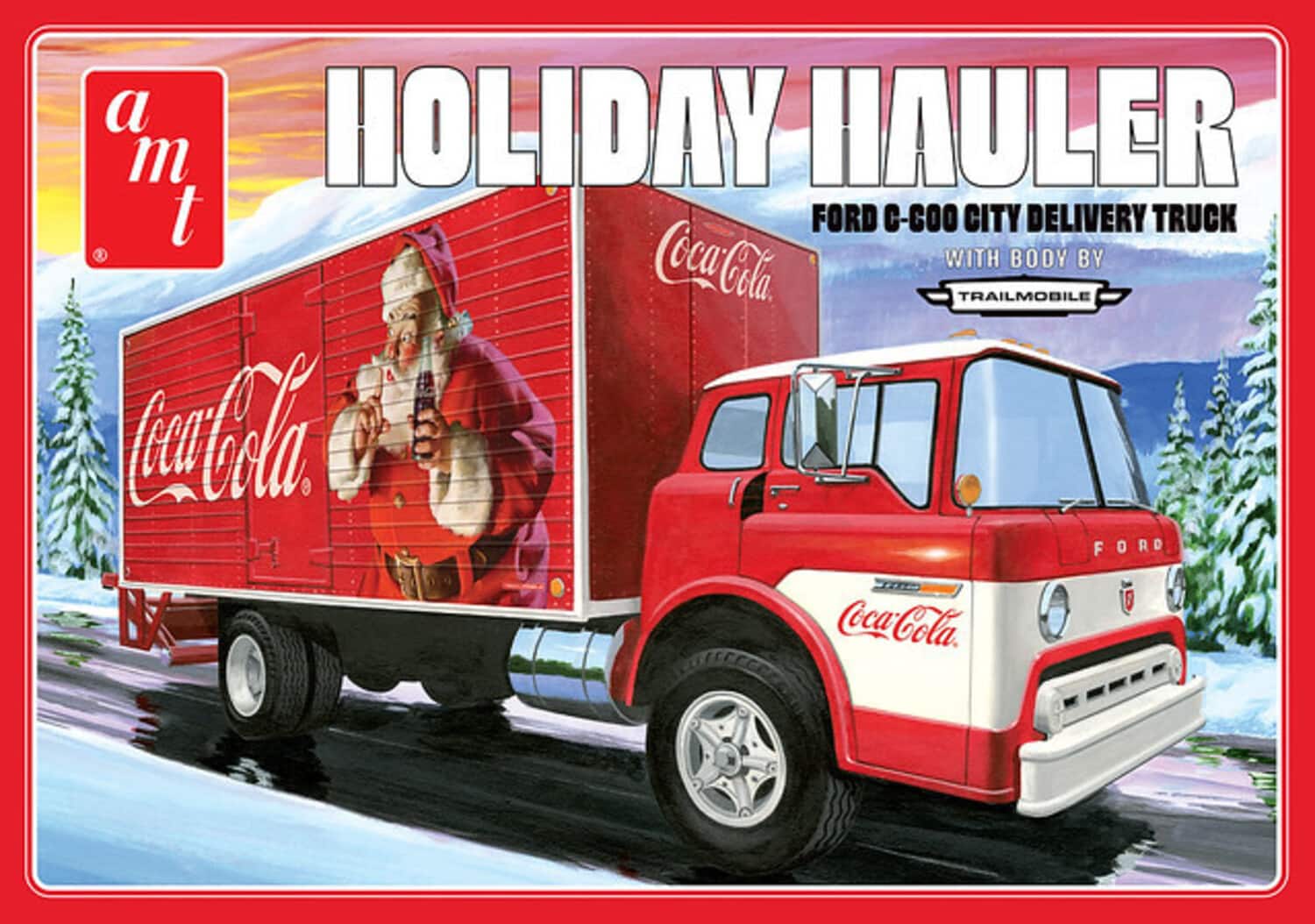 PopMarket - Ford C600 City Holiday Delivery Truck CocaCola AMT Model Kit - COLLECTIBLES - Multicolor