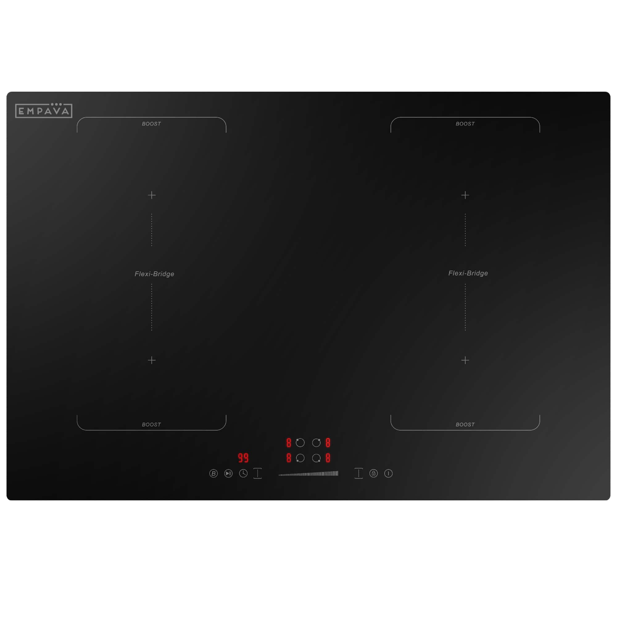 Empava - 30 in. Built-In ETL-Certified 4 Burners Induction Cooktop - Black