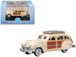 Oxford Diecast - 1942 Chrysler Town & Country Woody Wagon Catalina with Wood Panels and Roof Rack 1/87 (HO) Scale - Tan