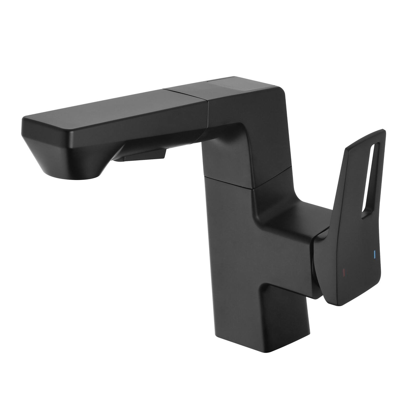 Front. Glintex - Smart LED Bathroom Faucet Chrome - Temperature Digital Display, Pull Down Sprayer for RV and Home Sinks - Matte Black.