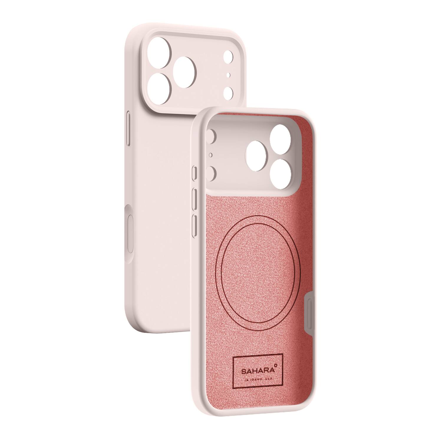 Angle. SaharaCase - Apple iPhone 17 Pro Case | Ultra Thin Silicone | Smooth Finish | Anti-Slip Grip | Venture Series - Blush Pink.