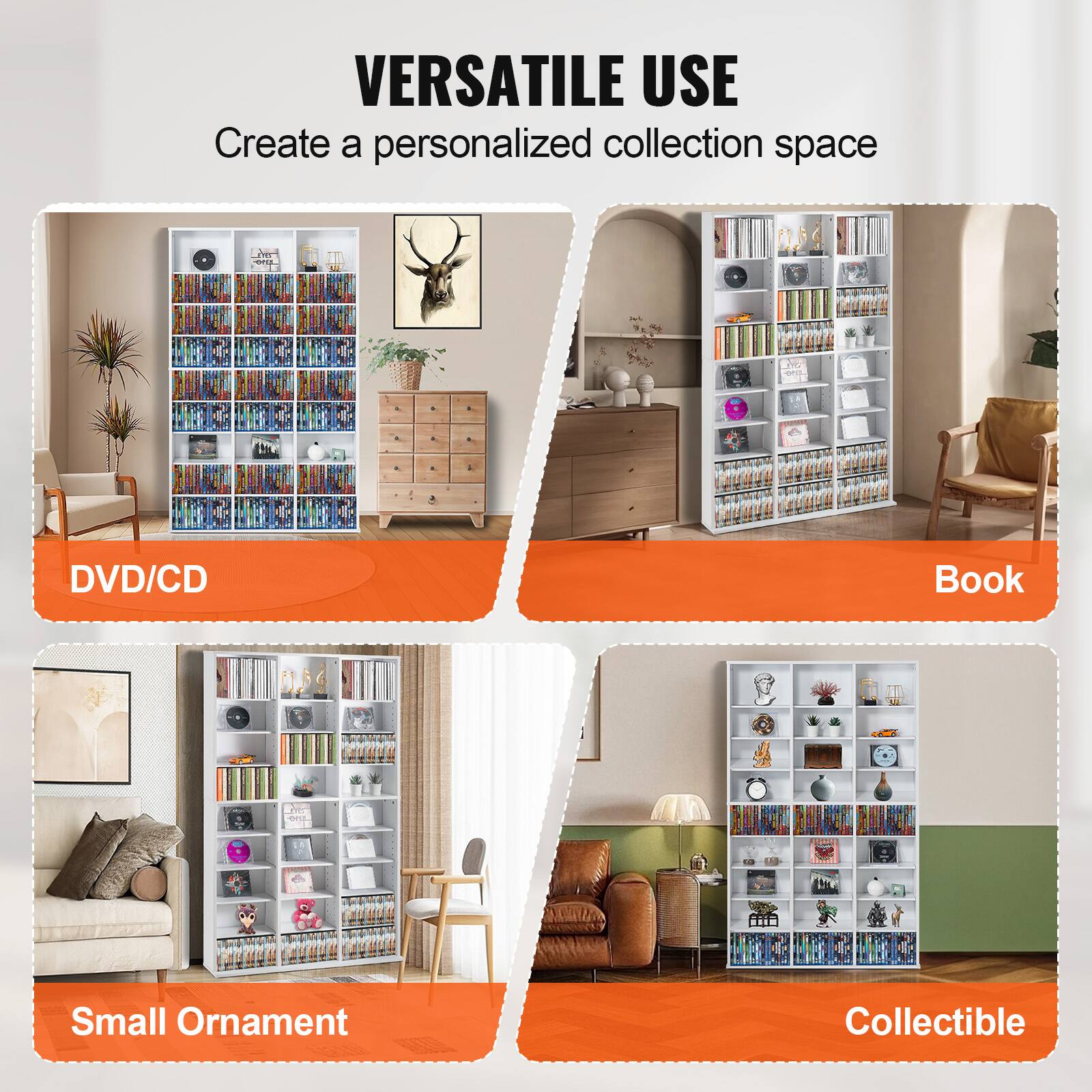 VERSATILE USE  
Create a personalized collection space  

DVD/CD  
Book  
Small Ornament  
Collectible