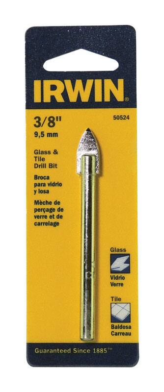 IRWIN  
50524  
3/8" 9,5 mm  
Glass & Tile Drill Bit  
Broca para vidrio y losa  
Mèche de percage de verre et de carrelage  
Glass Vidrio Verre  
Tile Baldosa Carreau  
Guaranteed Since 1885™