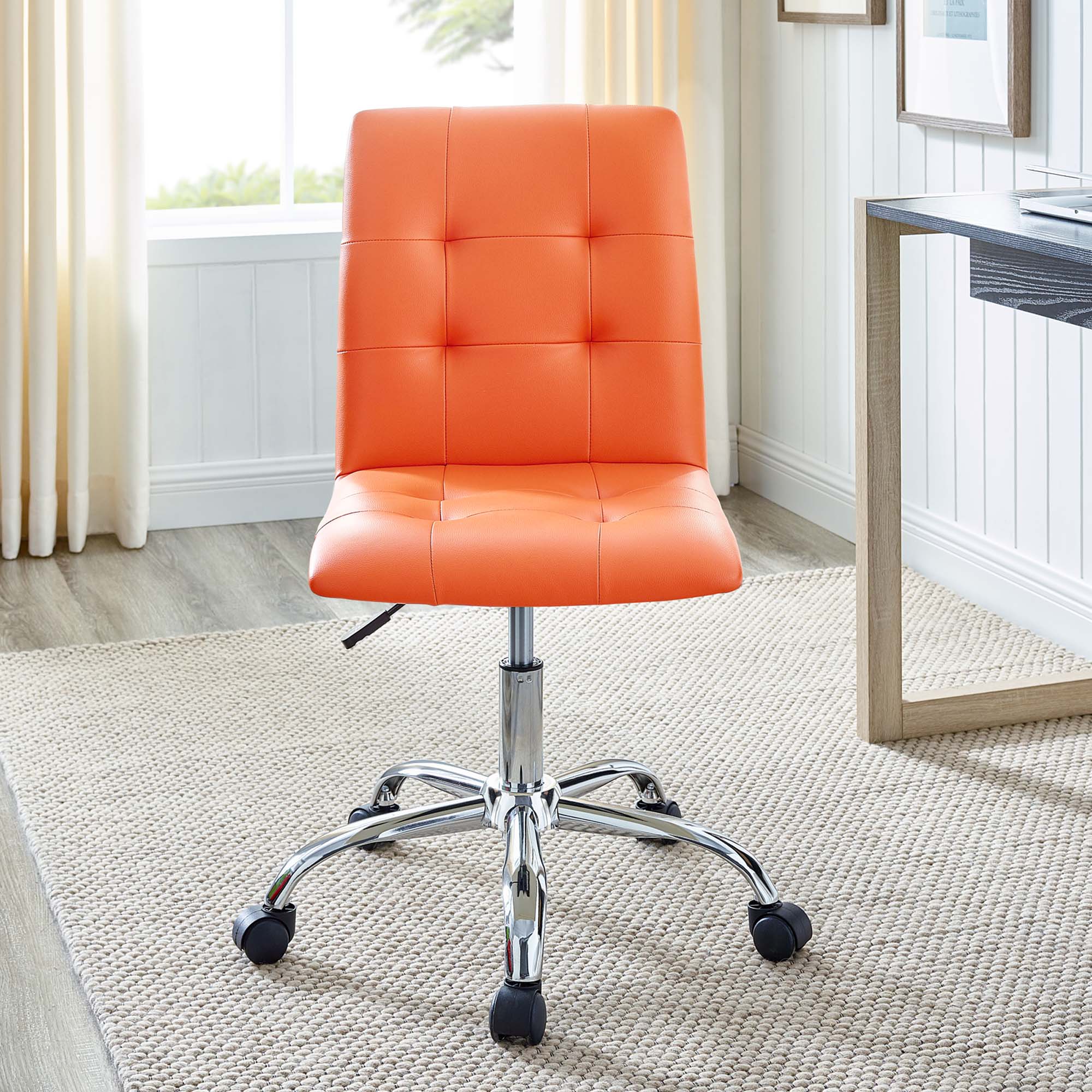 Alt View 2. Modway - Prim Armless Mid Back Office Chair by Modway - Orange.