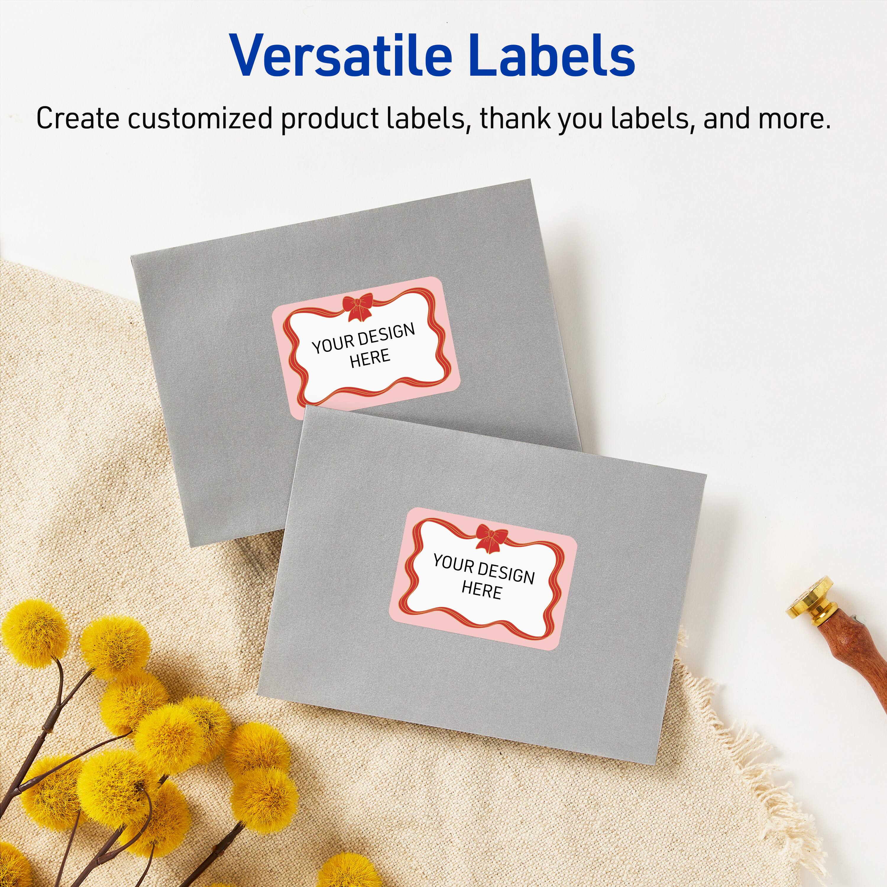 Versatile Labels

Create customized product labels, thank you labels, and more.

YOUR DESIGN HERE