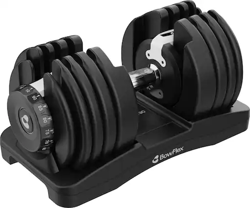 Front. BowFlex - BowFlex SelectTech 90 Single Dumbbell - Black.