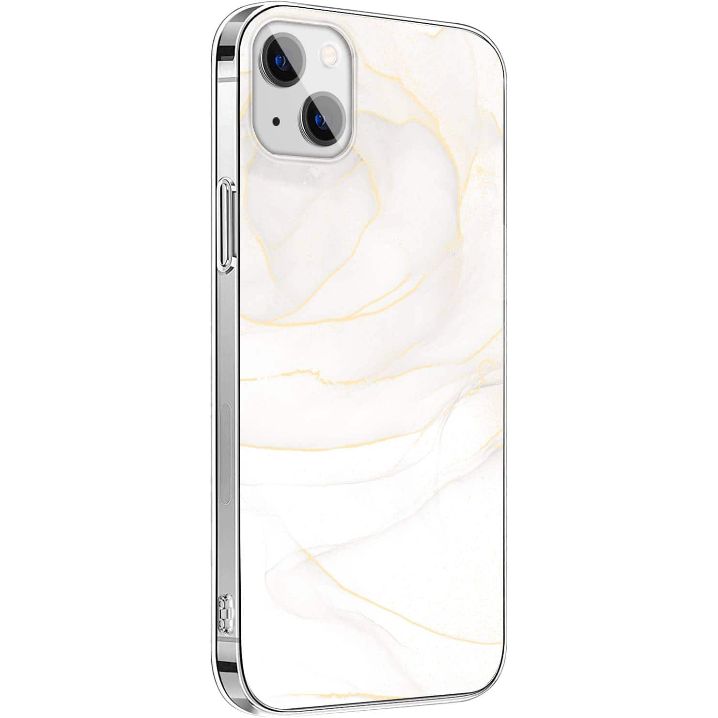 Angle. SaharaCase - Marble Series Case for Apple iPhone 13 - White/Gold.