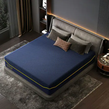 Front. Kadyn - Mattress 10 Inch, Memory Foam Mattress for Cool Sleep, Mattress in A Box, Pressure Relief - Blue.