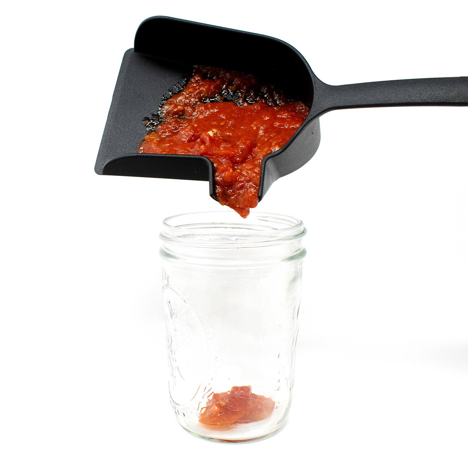 Alt View 1. Norpro - Spunnel Deluxe Spatula with Built In Funnel, Black - Black.