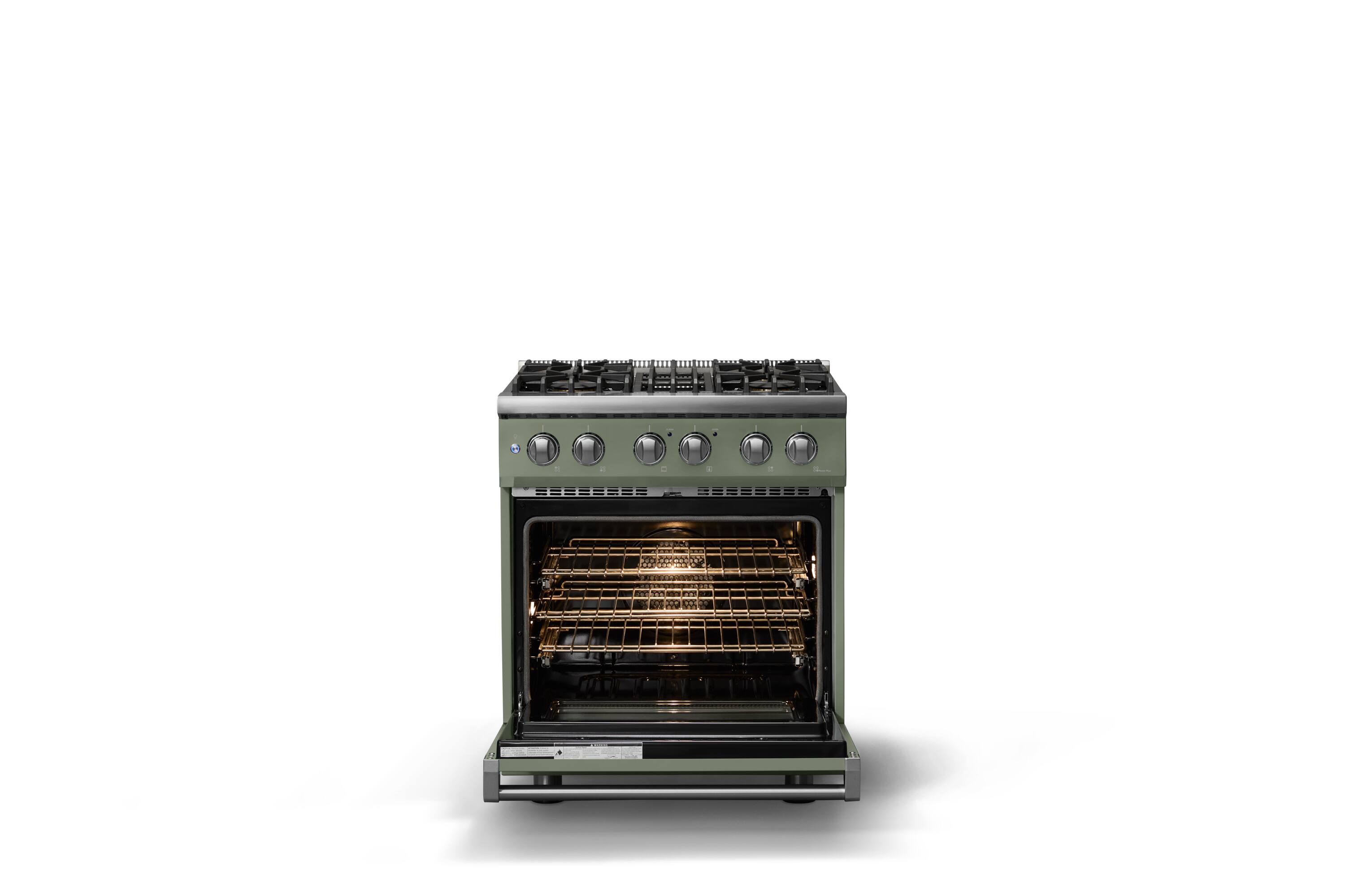 Alt View 2. Viking - 30 in. Wide 4 Burner Pro 5 Series 4.7 Cu. Ft. Freestanding Sealed Dual Fuel Convection Range - Eucalyptus - Eucalyptus.