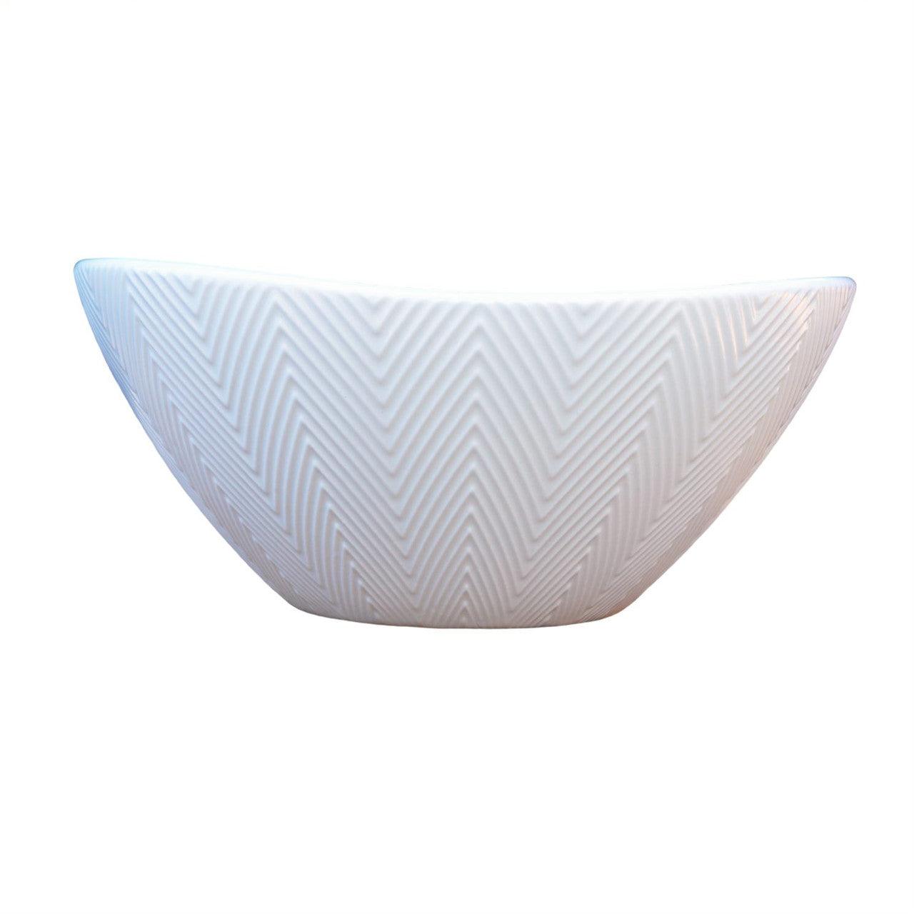 Left. Euro Ceramica Home - Highlands Stoneware White 40oz Nesting Serving Bowls ,Set of 4 - White.