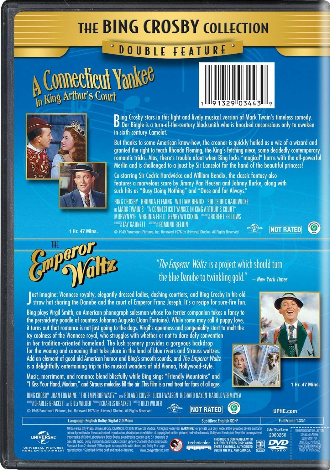 Back. A Connecticut Yankee in King Arthur's Court/The Emperor Waltz (DVD Double Feature) [DVD].