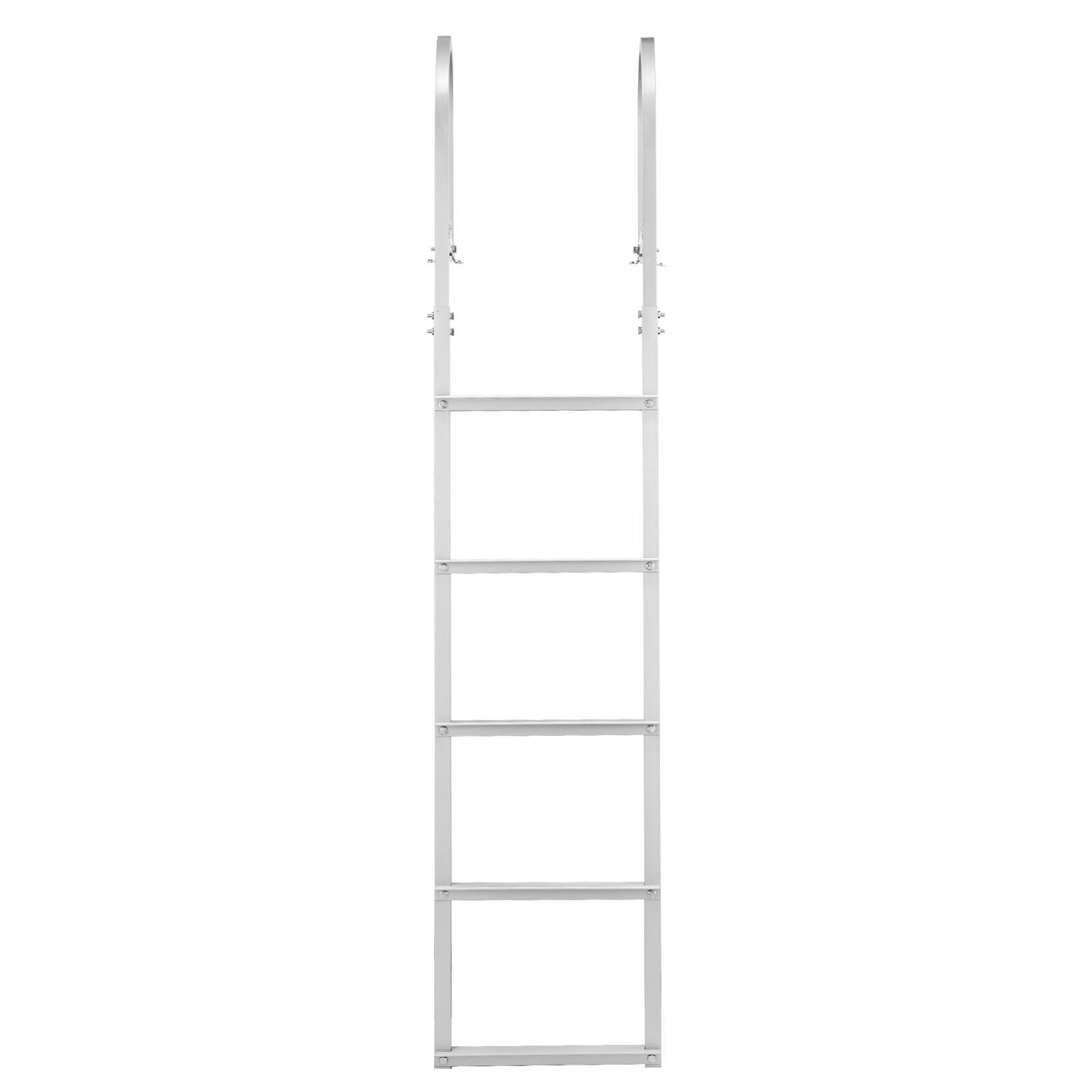 Alt View 5. VEVOR - Dock Ladder, Removable 5 Steps, 500 lbs Load Capacity, Aluminum Alloy Pontoon Boat Ladder with 3.1'' Wide Step & Nonslip - Silver.