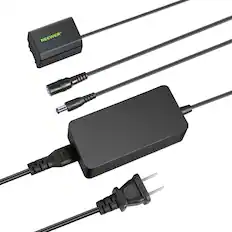 Front. Neewer - AC Power Supply Adapter & Dummy Battery for Sony - Compatible with A7, A9, A1 & FX Cameras - Black.