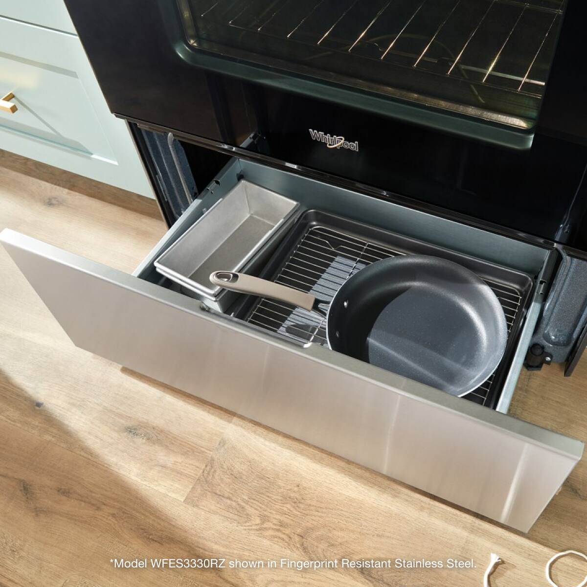 Whirlpool col "Model WFES3330RZ shown in Fingerprint Resistant Stainless Steel.

*Model WFES3330RZ shown in Fingerprint Resistant Stainless Steel.