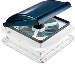 Hike Crew - 14” RV Roof Vent Fan, 10-Speed RV Fan with LED Light, Rain Sensor and More - Lid - Smoked