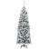 Front. Costway - 6Ft Unlit Hinged Snow Flocked Artificial Pencil Christmas Tree with 500 Branch Tips - Green/White.