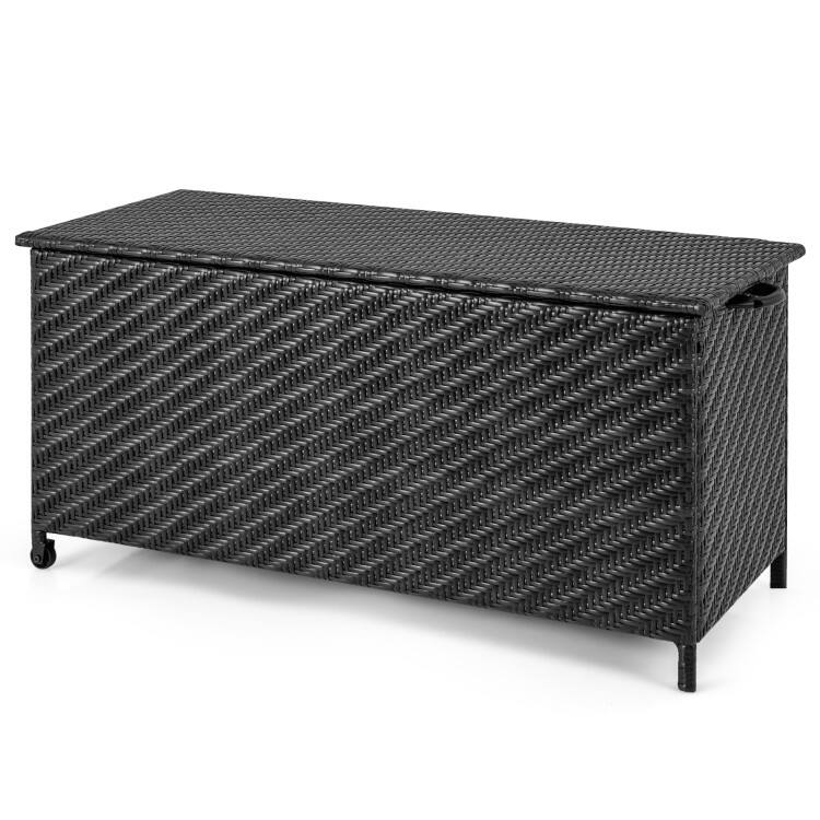 Alt View 5. Mondawe - 85 Gal Outdoor Storage Box with Removable Liner and Universal Wheels - Black.