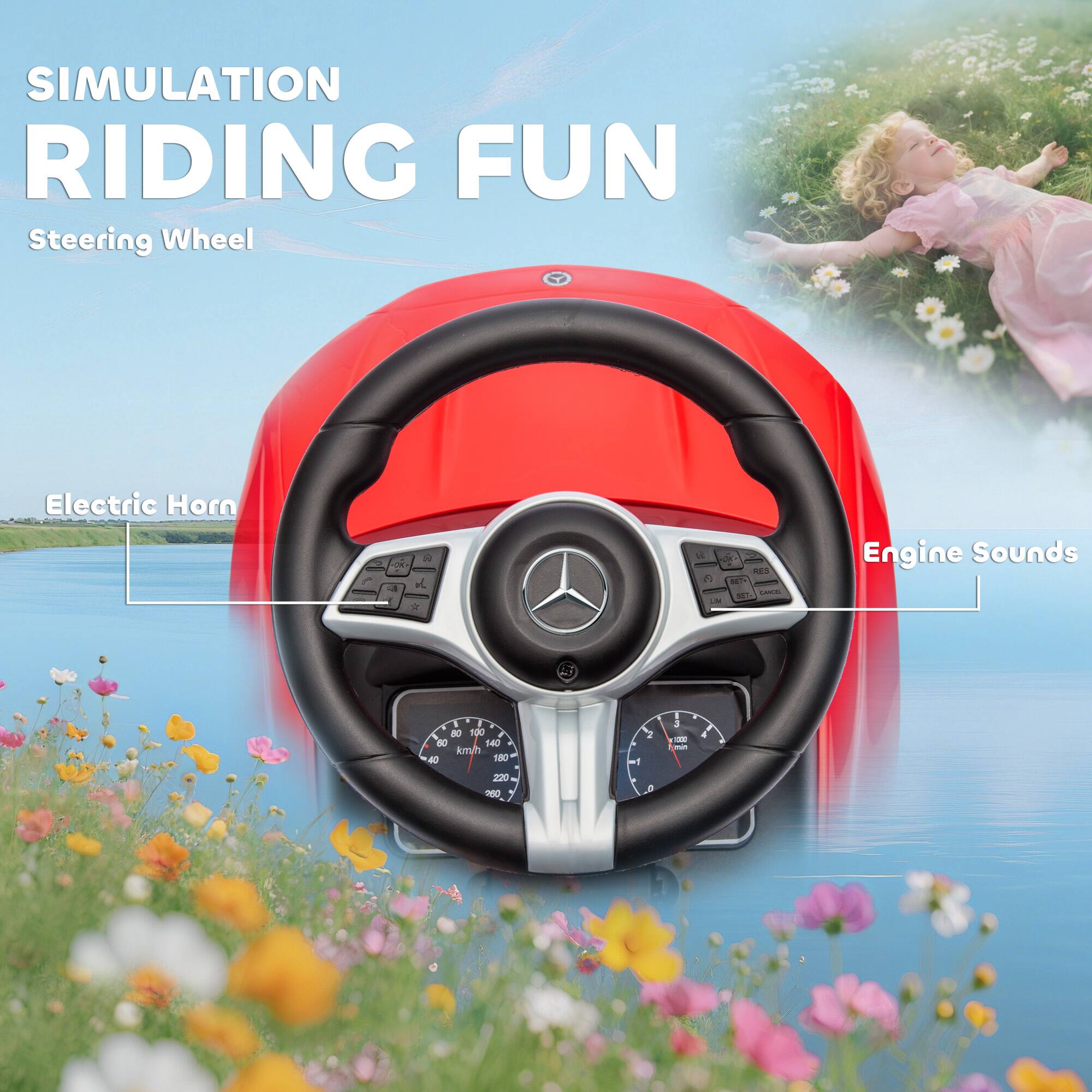 SIMULATION RIDING FUN  
Steering Wheel  
Electric Horn  
Engine Sounds
