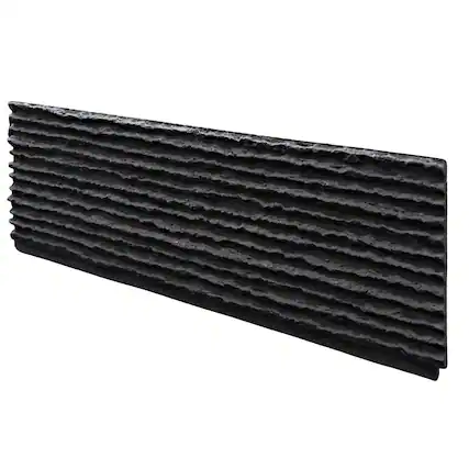 Front. LOVMOR - 1 Pack Faux Stone Wall Covering Panels for Interior and Exterior Decor PU Stone Veneer Exterior Exterior Siding - Black Flowing Stone.