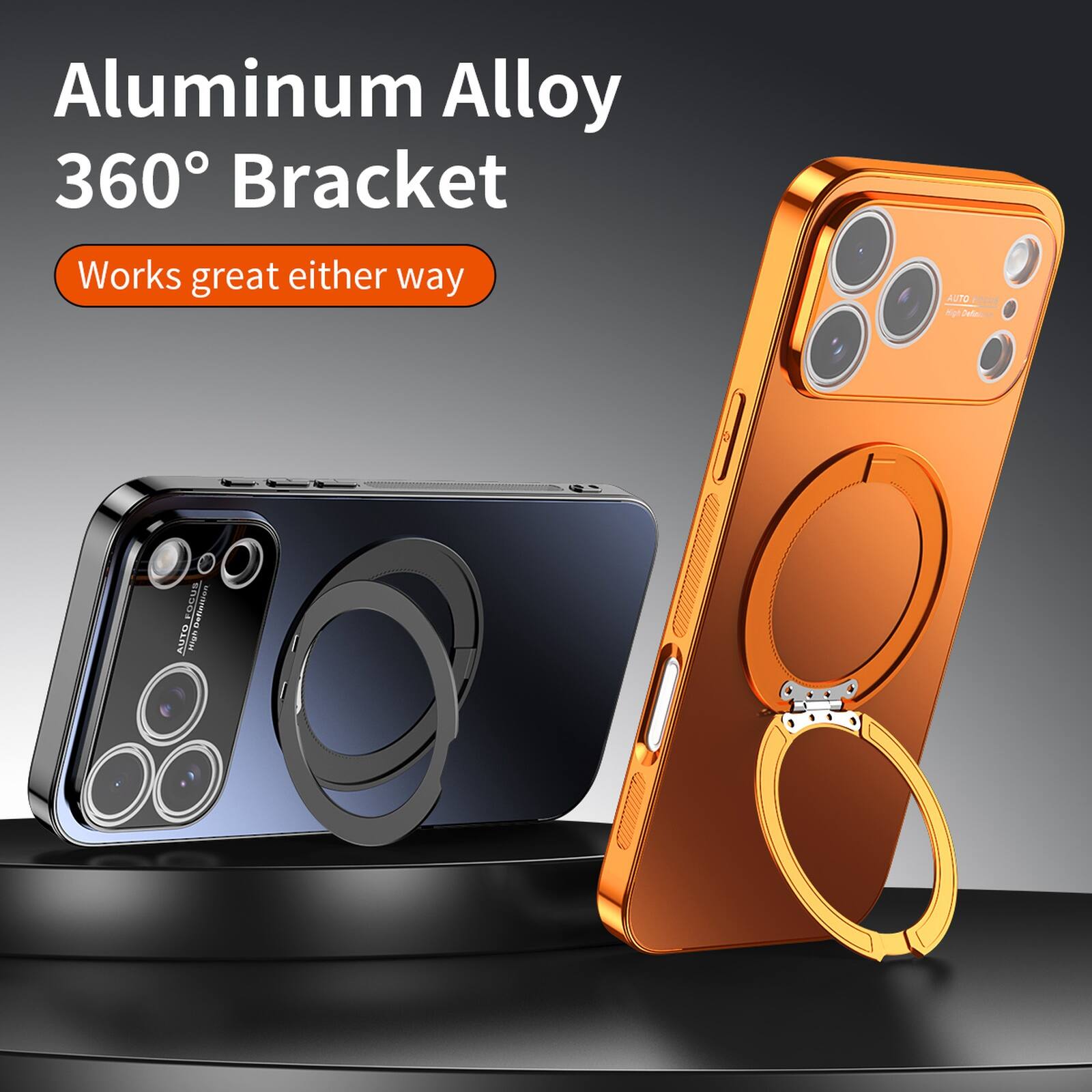 Aluminum Alloy 360° Bracket  
Works great either way