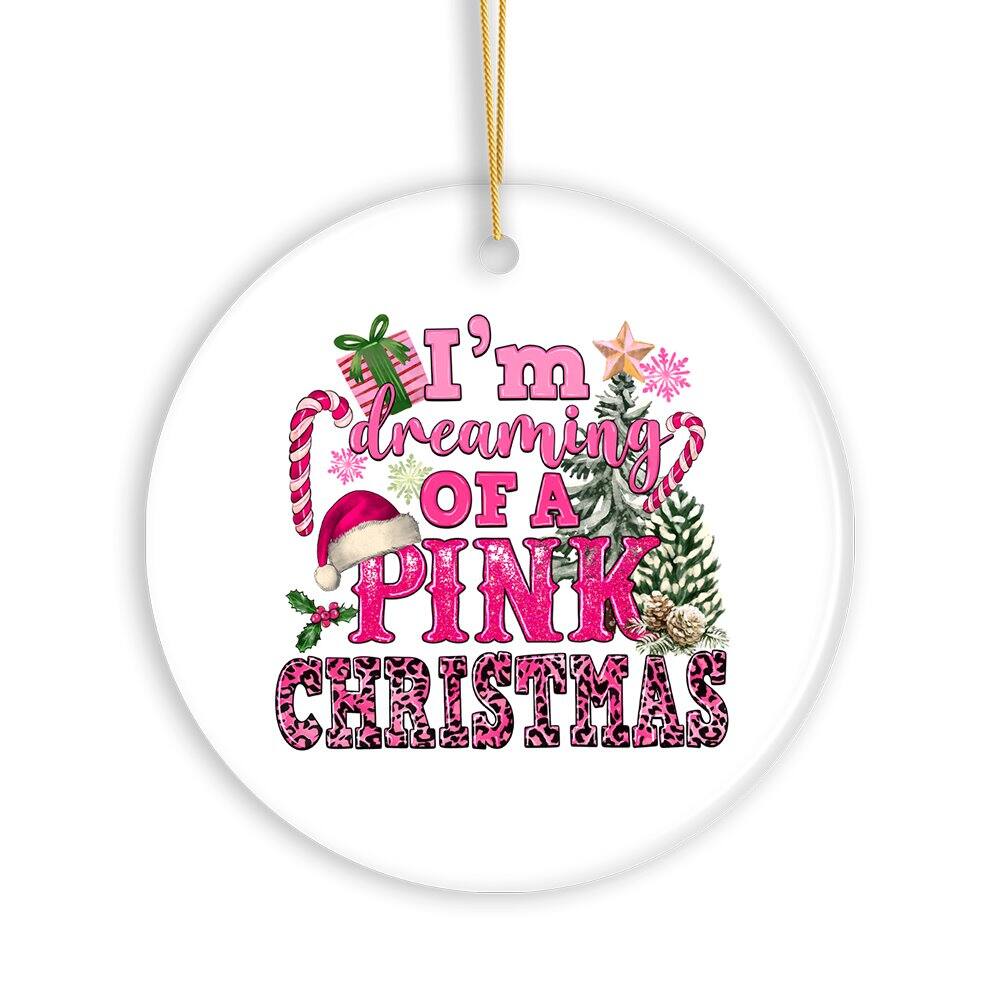 OrnamentallyYou - Im Dreaming of a Pink Christmas Ornament Tree Decoration Xmas Decor - Multi-colored