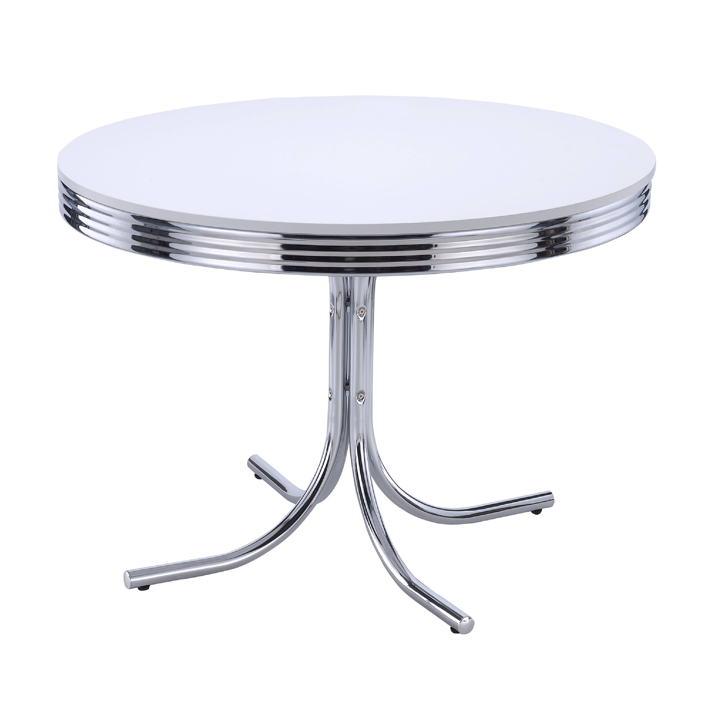 Alt View 1. Manhattan Lane - Loy 5pc Dining Table and Chair Set, Black Faux Leather - White, Black, Silver.