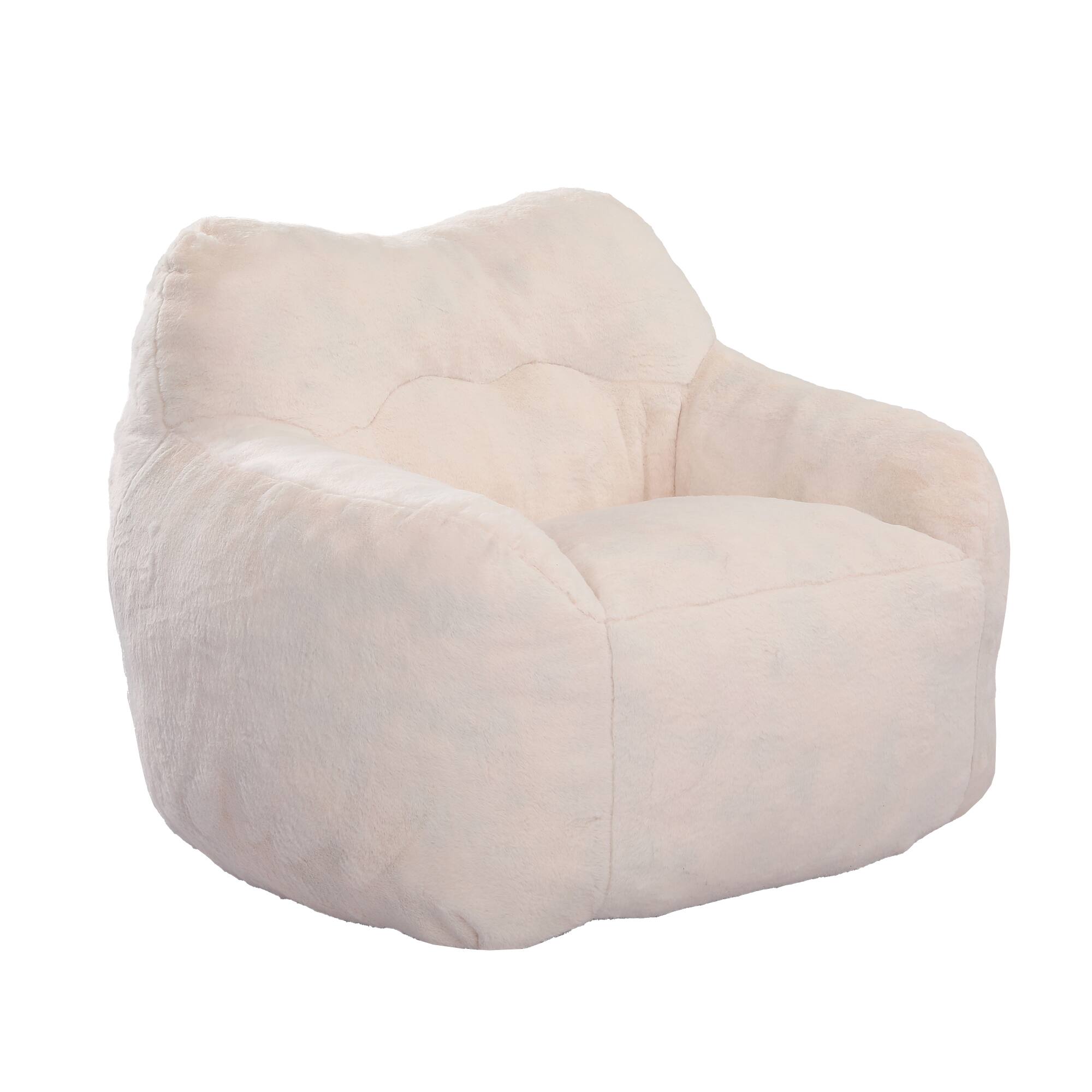 Alt View 5. GOODSILO - Bean Bag Chair Sofa with Armrests - Stuffed High-Density Foam, Lazy Comfy Seating for Adults in Living Room, Bedroom - White.