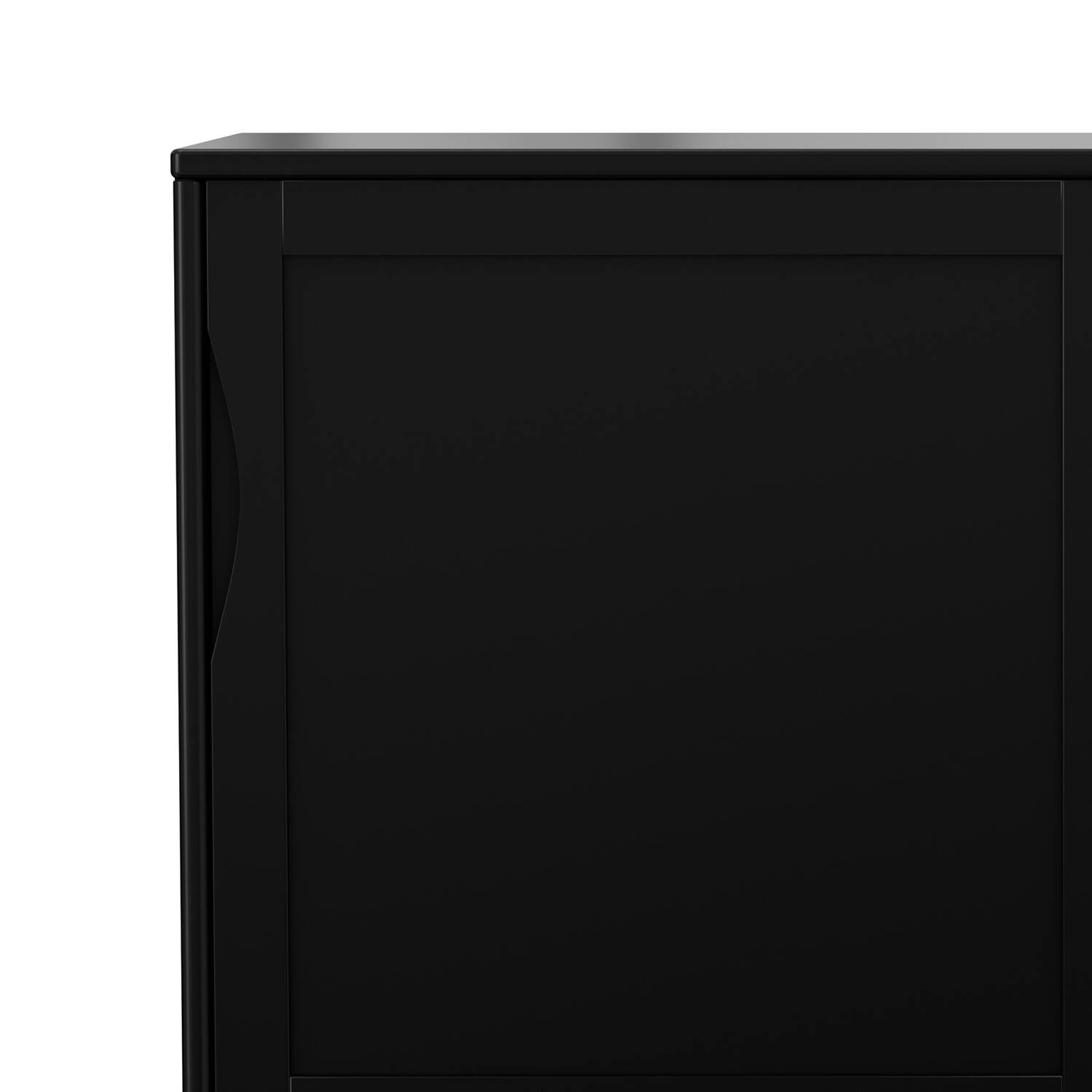 Alt View 6. Simpli Home - Harper 48 inch Wide Solid Hardwood Mid-Century Modern Medium Storage Cabinet in Black - Black.