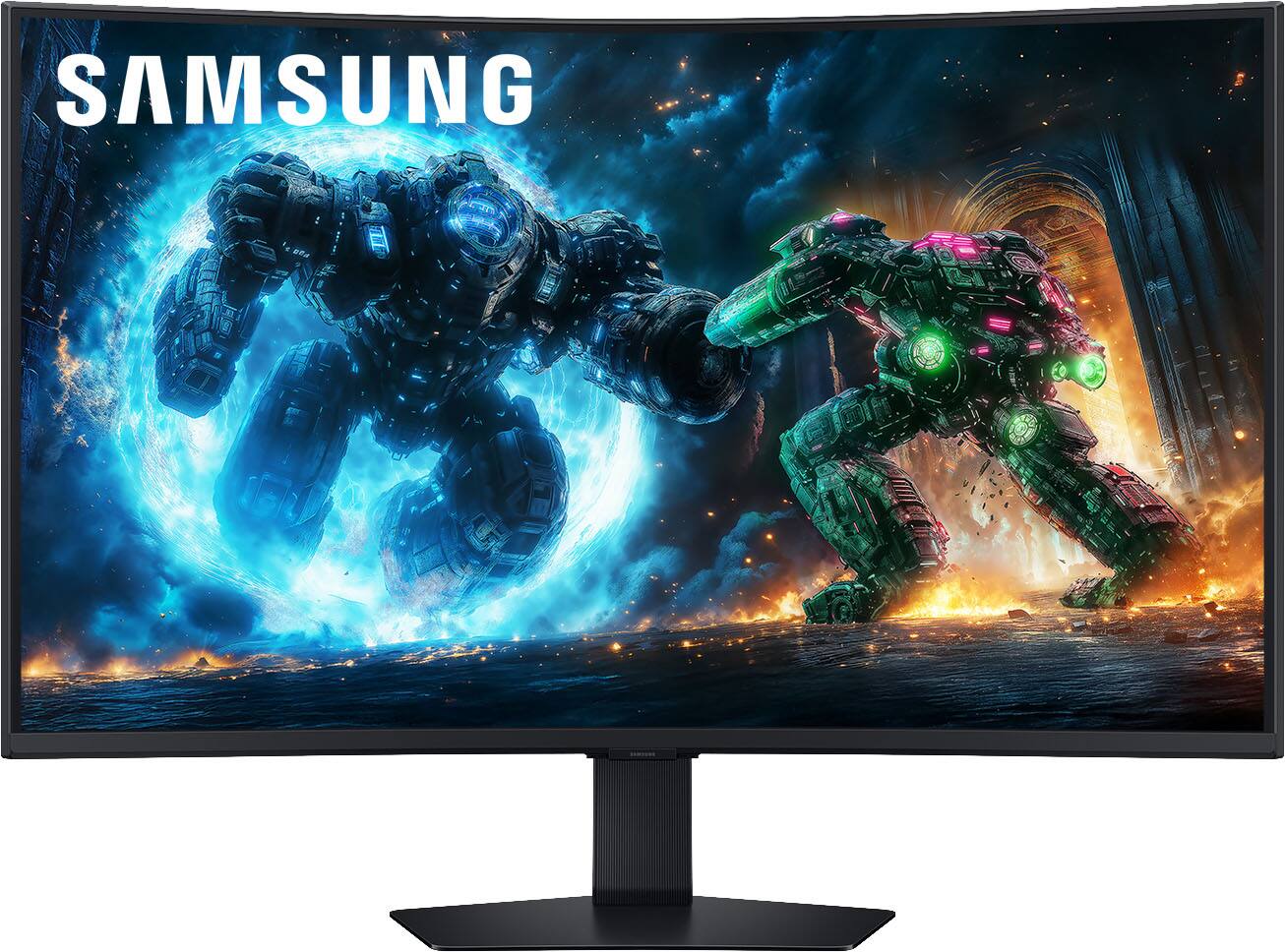 Back. Samsung - 37" Odyssey G75F 4K 165Hz 1ms AMD FreeSync Prem Pro Curved Gaming Monitor with HDR 600 (DisplayPort, HDMI) - Black.