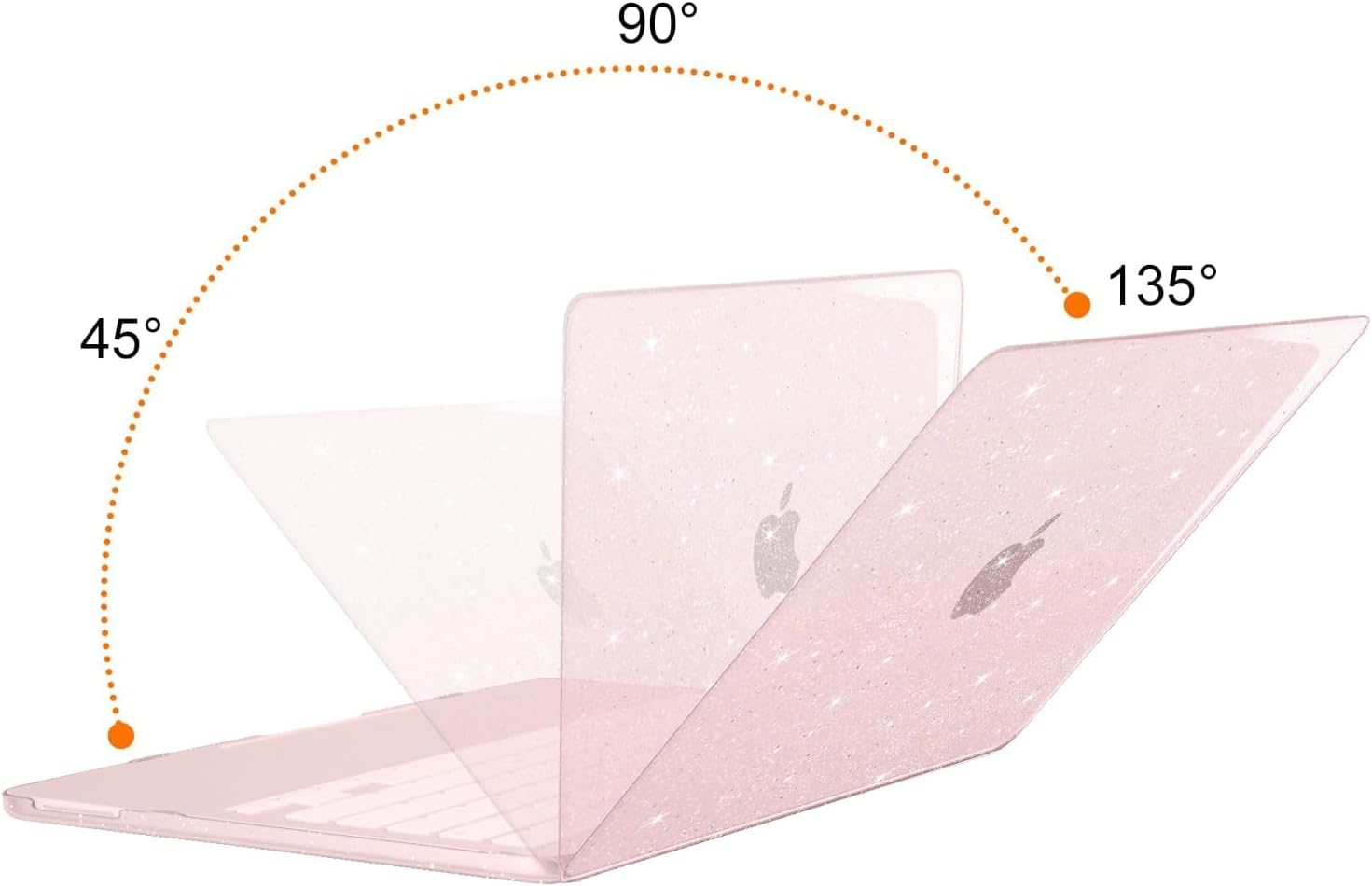 Back. mosiso - Sparkly Glitter Case for MacBook Neo Case 13 inch 2026 A3404 with A18 Pro with Keyboard Cover&Screen Protector&Pouch - Blush.