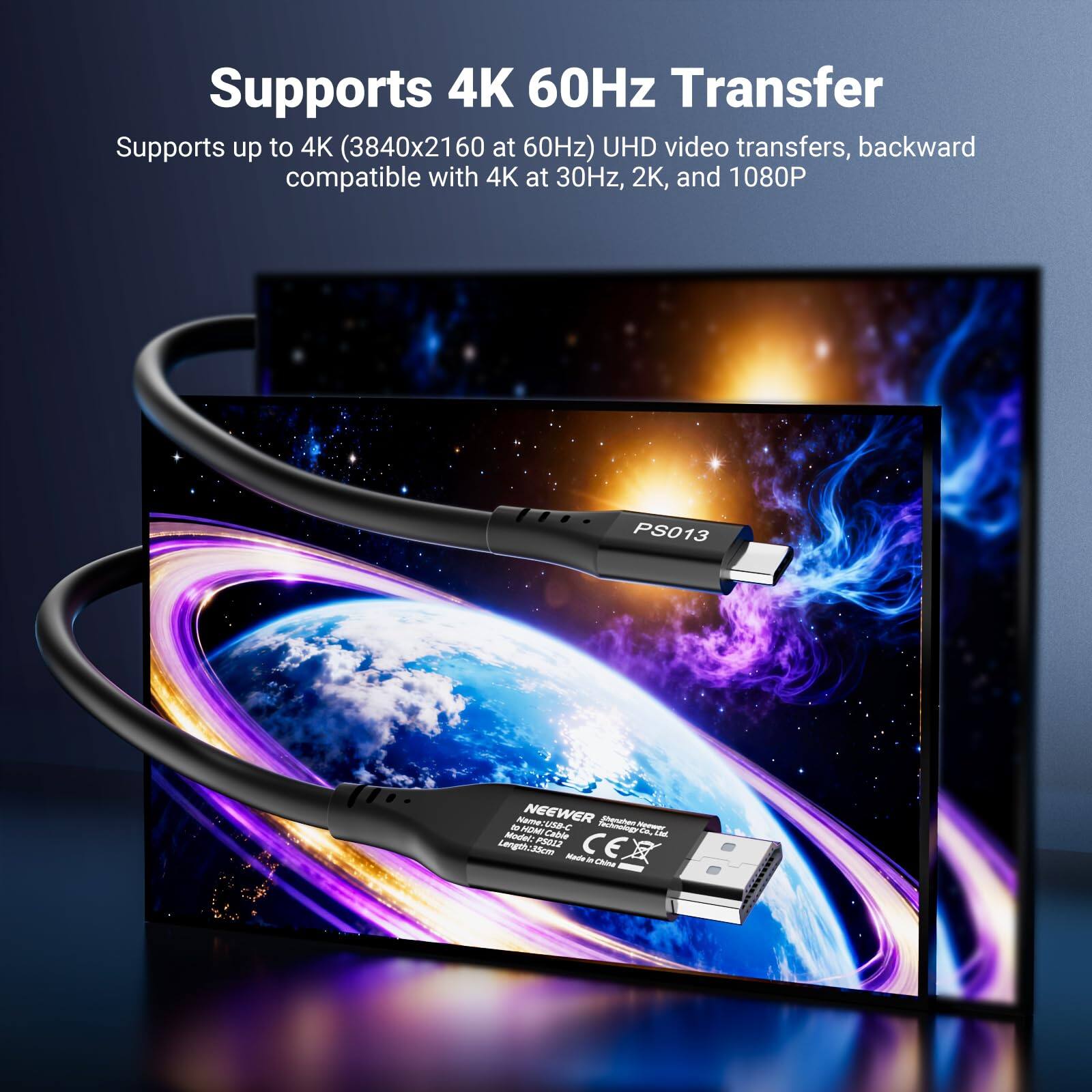 Supports 4K 60Hz Transfer  
Supports up to 4K (3840x2160 at 60Hz) UHD video transfers, backward compatible with 4K at 30Hz, 2K, and 1080P