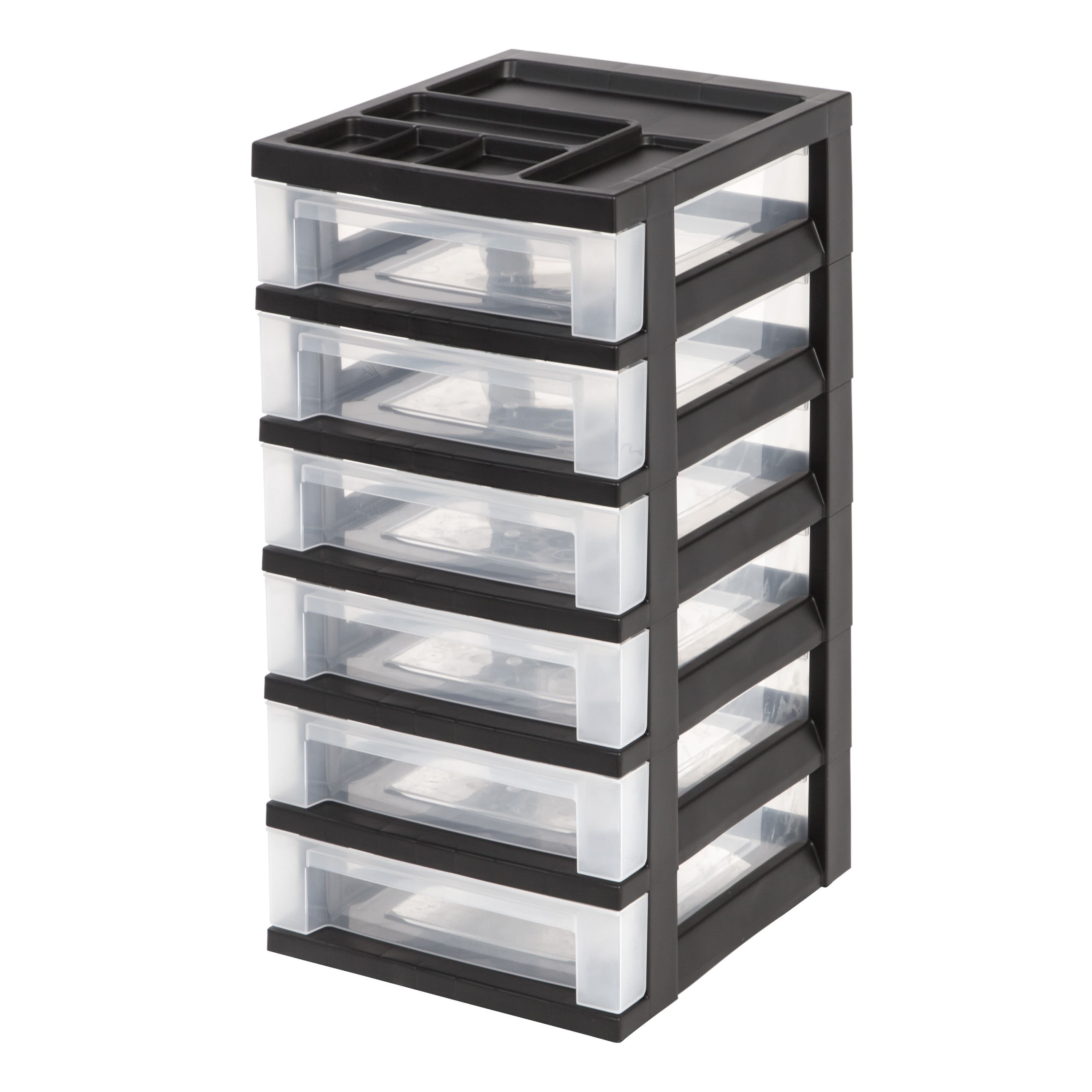 IRIS USA - Plastic Rolling Storage Cart with Drawers - Black/Clear price history on PriceWatchPro