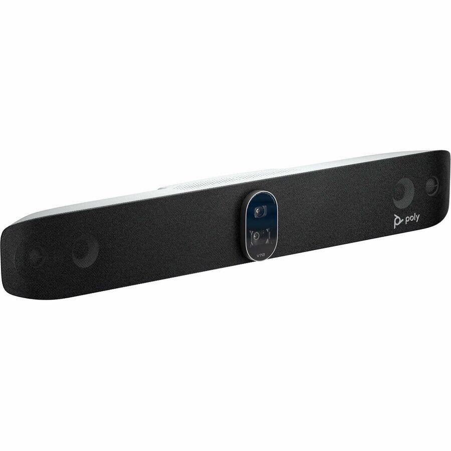 Alt View 5. Poly - Poly Studio V72 USB Video Bar - For Video Conferencing, Meeting Room - Large Room Size Supported - 3840 x 2160 Video - White.