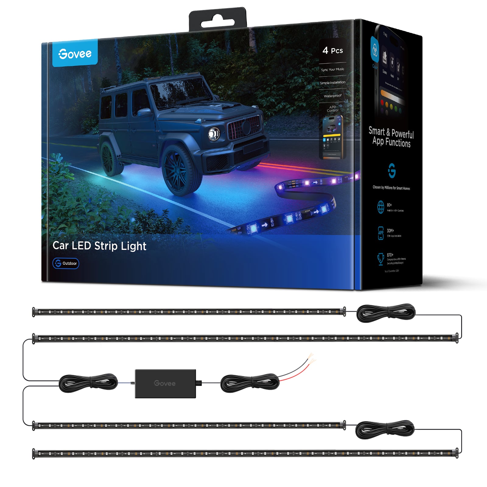 Govee - RGBIC Car Underglow LED Strip Lights - Multi