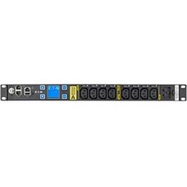 Eaton - Managed rack PDU, 1U, C20 input, 3.84 kW max, 200-240V, 16A, 10 ft cord, Single-phase, Outlets: (8) C13 Outlet - Black