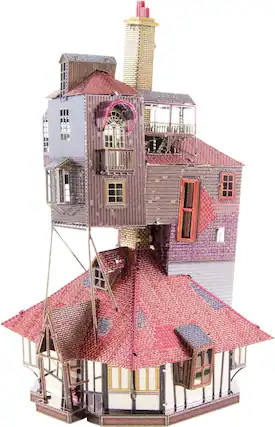 Front. Metal Earth - Metal Earth Fascinations Harry Potter Burrow in Color 3D Metal Model Kit - Silver.