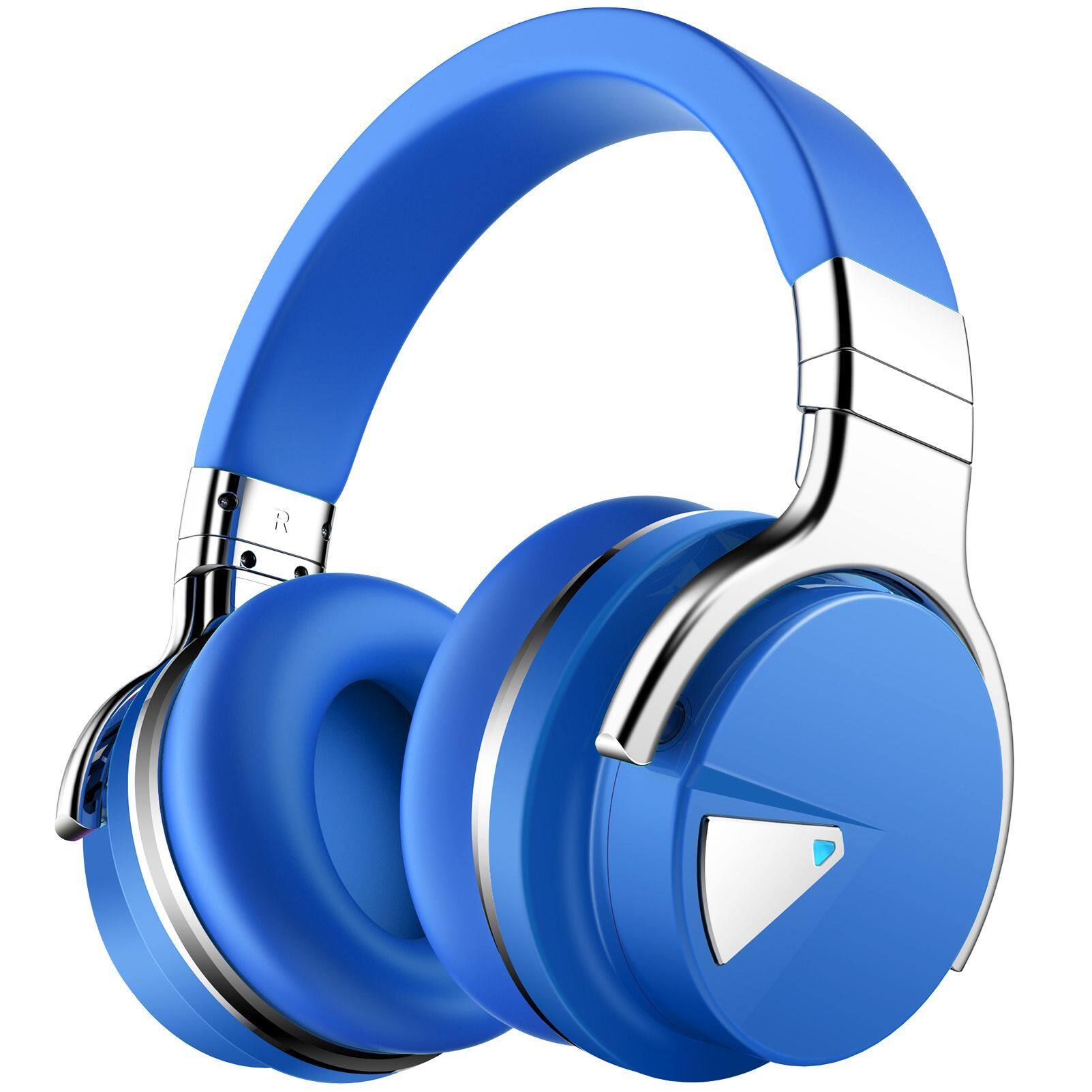 Front. MOVSSOU - MOVSSOU E7 Bluetooth Wireless Active Noise Cancelling Headphones - blue.