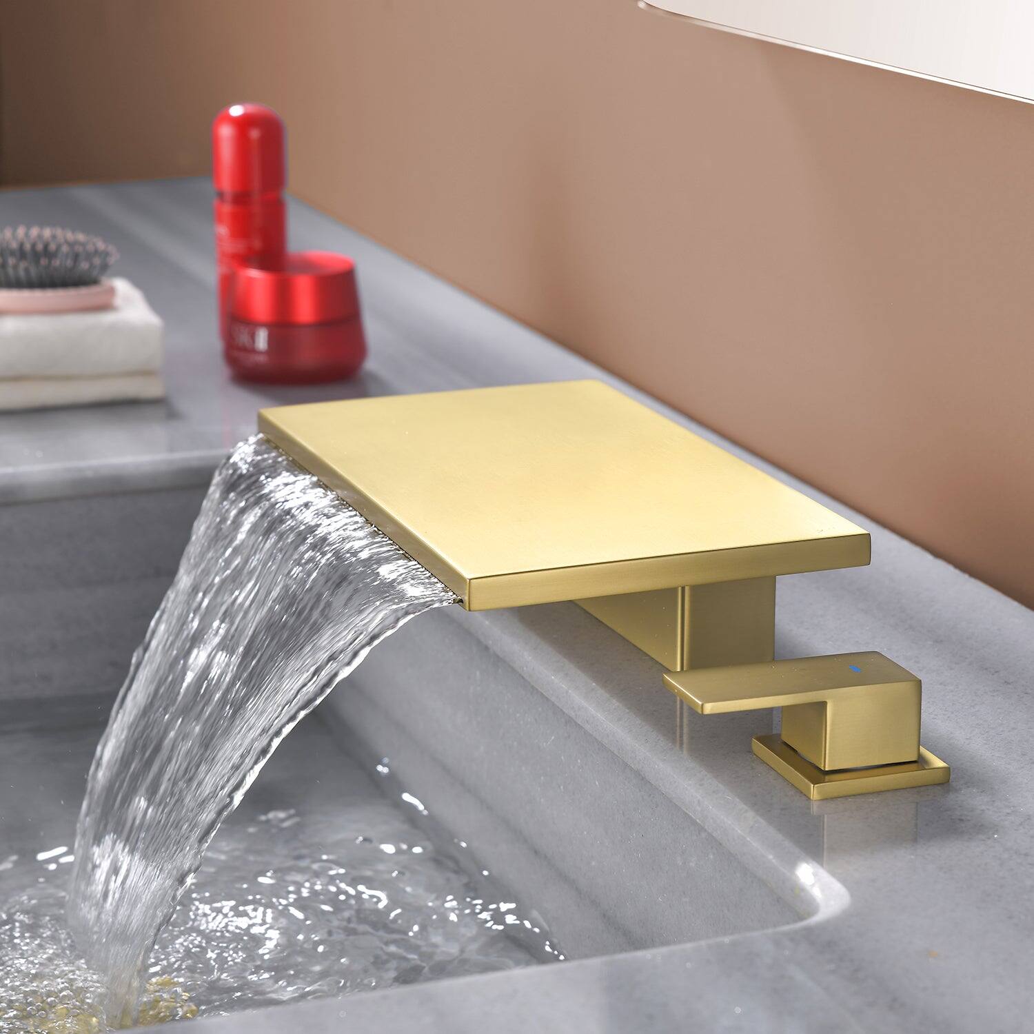 Alt View 3. Boyel Living - Brushed Gold Faucet SUS304 Waterfall Spout cUPC Quick Connect Temporary Shelf - Brushed Gold.