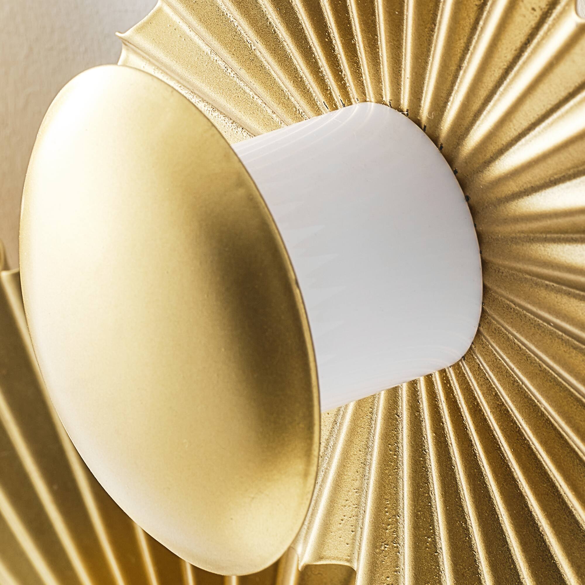 Alt View 5. Vaczon - 3-Light Integrated LED Sunburst Flush-Mounted Modern Vanity Light Fixture Wall Sconce for Bedroom and Entryway - Gold.