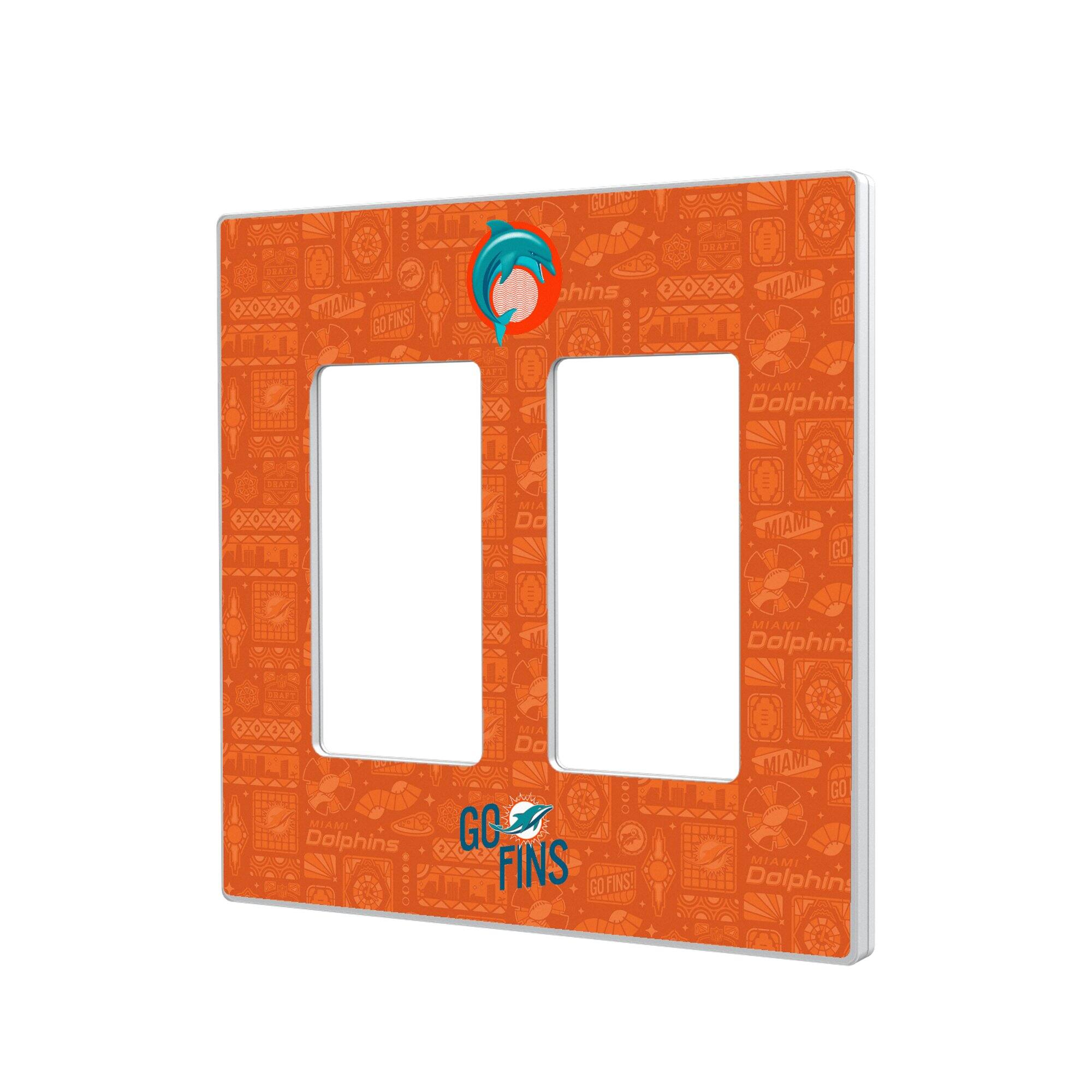 Keyscaper - Miami Dolphins 2024 Illustrated Limited Edition Double Rocker Light Switch Plate - White price history on PriceWatchPro