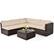 Front. Costway - 6PCS Patio Rattan Furniture Set Cushioned Sofa Coffee Table Garden - Mix Brown,Brown.