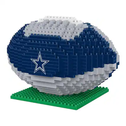 Front. Forever Collectibles - Dallas Cowboys NFL BRXLZ Football 704-Piece Building Block Set - Blue.