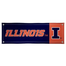 Victory Corps - Illinois Fighting Illini 2' x 6' Block Design Vinyl Banner - Navy