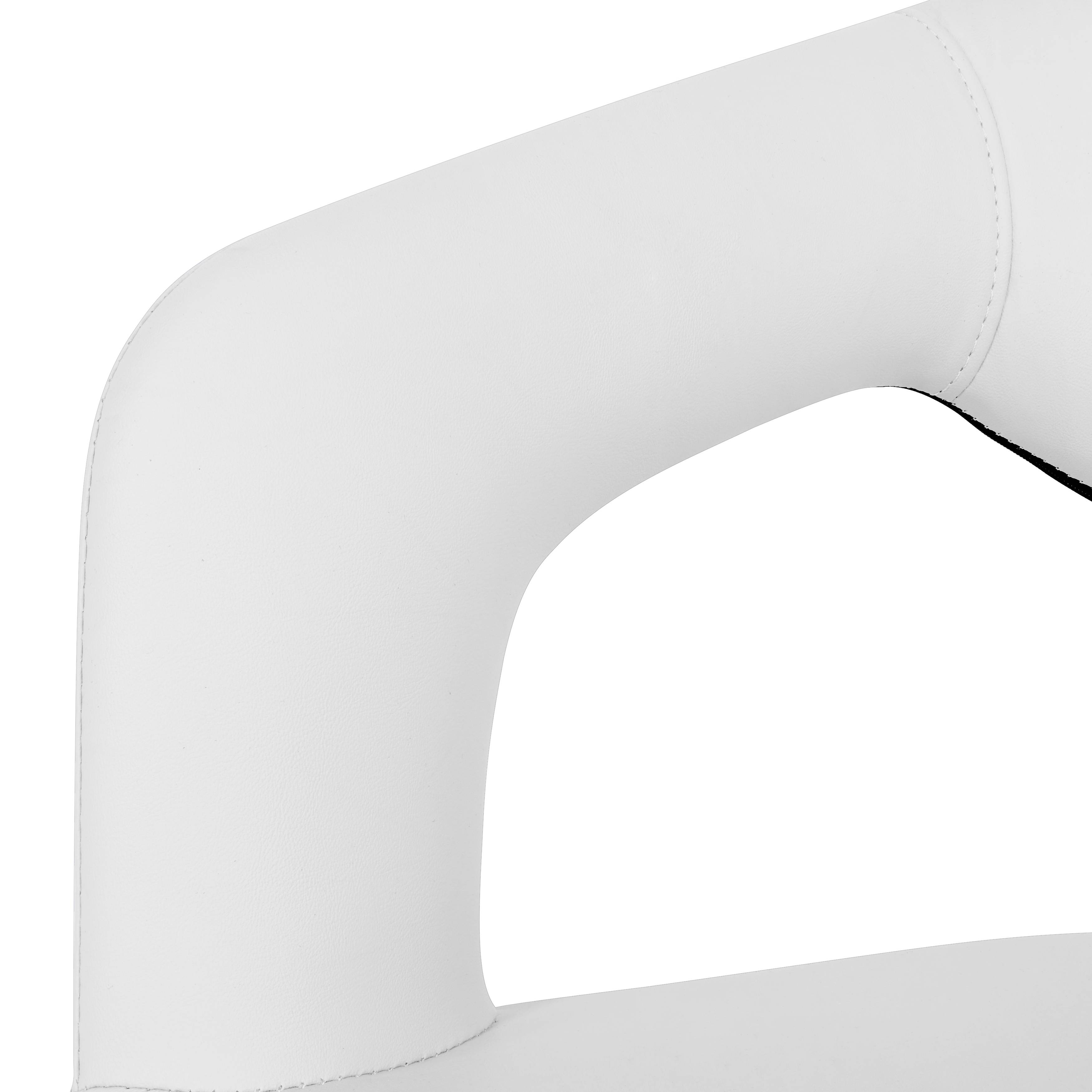 Alt View 7. LeisureMod - Entice 4-PCS Modern Upholstered Leather Kitchen & Dining Chair with Floor Glides - White.